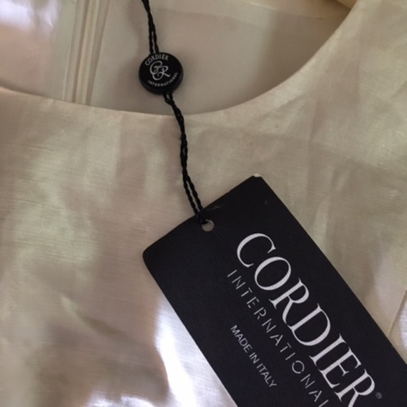 New! Italian made white sateen and linen knee length dress - Picture 5 of 5